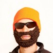Original Beard Beanie Hat - Hunter Orange / Coffee Beard