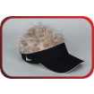Flair Hair Adult Sun Visor Black With Blonde Hair