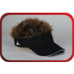 Flair Hair Adult Sun Visor Black With Brown Hair