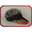 Flair Hair Adult Sun Visor - Flame With Grey Hair