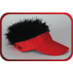 Flair Hair Adult Sun Visor - Red With Black Hair