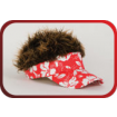 Flair Hair Adult Visor - Red Floral With Brown Hair