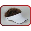Flair Hair Adult Sun Visor - White Trim With Brown Hair